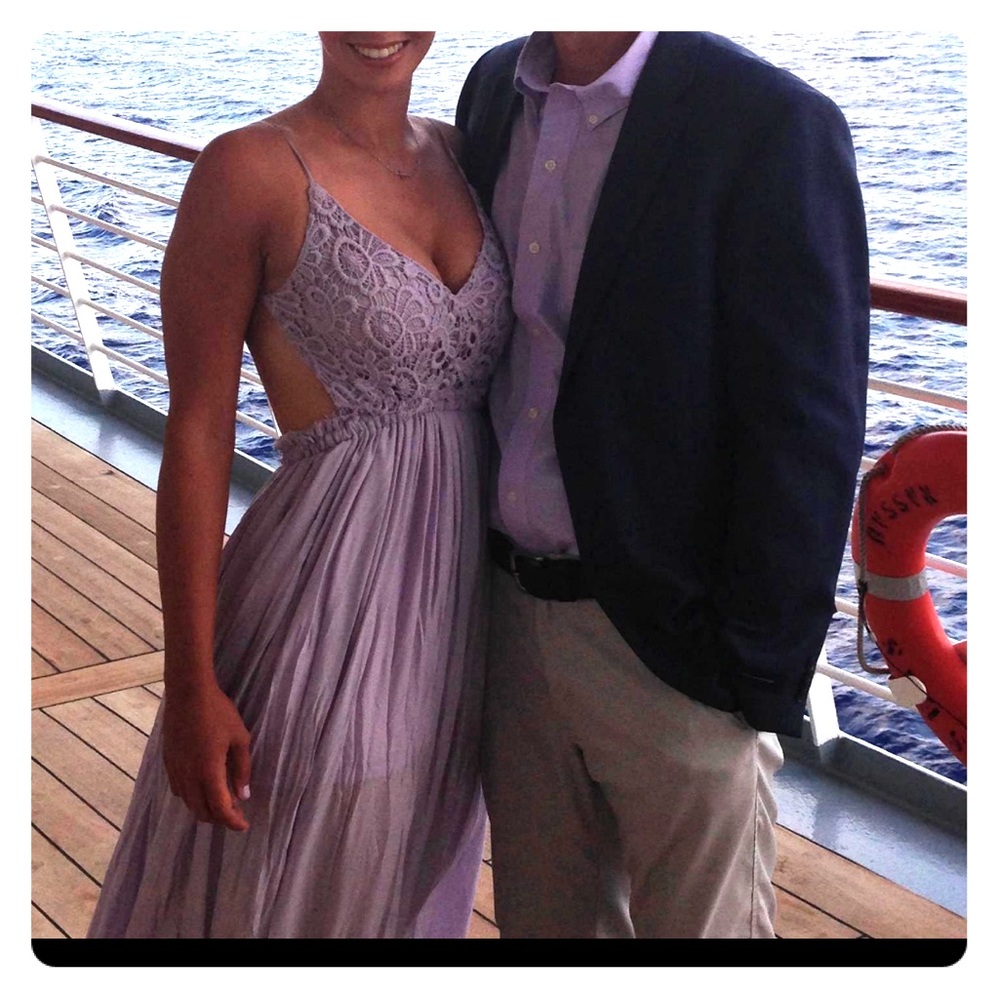 L’atiste crochet Top Lavender Maxi Dress